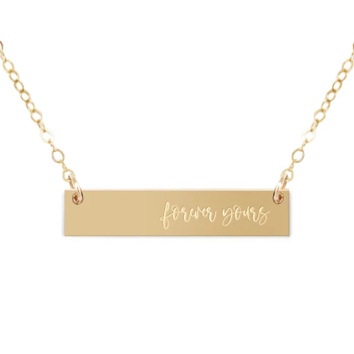 Necklaces Zen and Zuri Forever Yours Bar Necklace