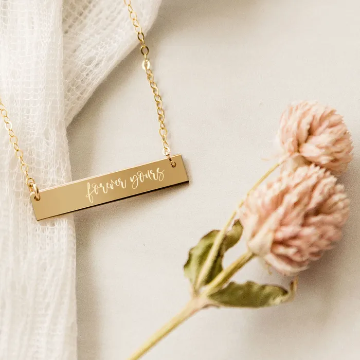 Necklaces Zen and Zuri Forever Yours Bar Necklace