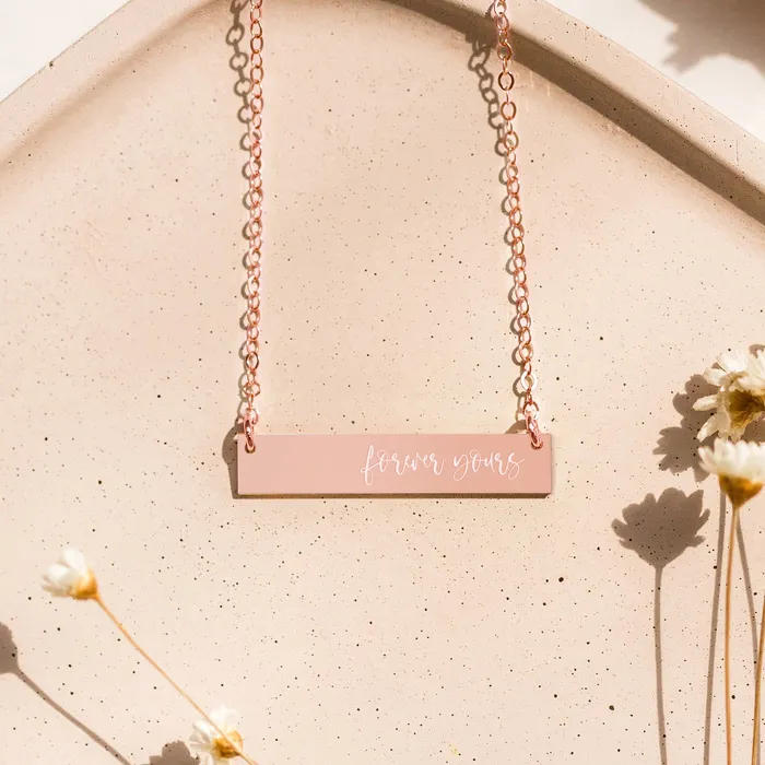 Necklaces Zen and Zuri Forever Yours Bar Necklace