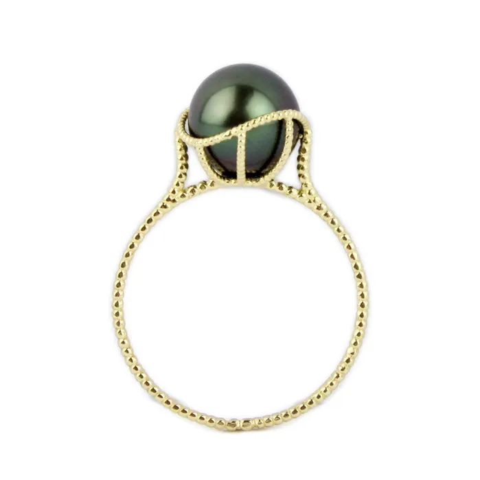 Night Sky Tahitian Pearl Mermaid Ring Kamoka Pearl Rings