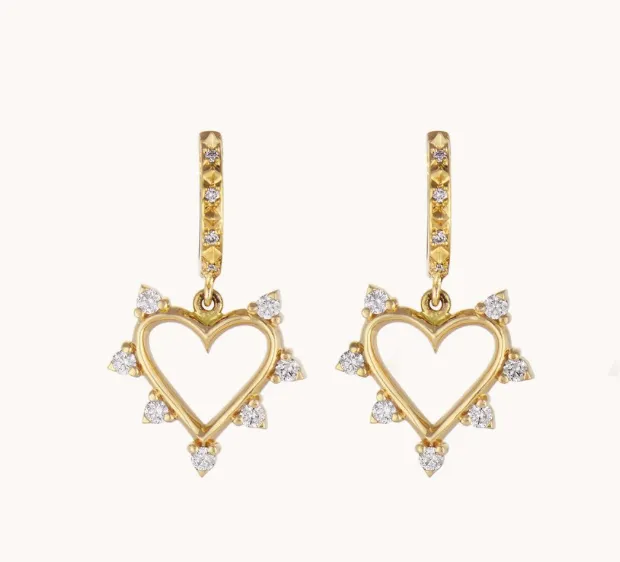 Open Heart Spiked Earrings Marlo Laz Earrings