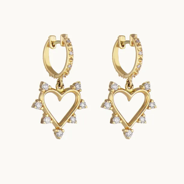 Open Heart Spiked Earrings Marlo Laz Earrings