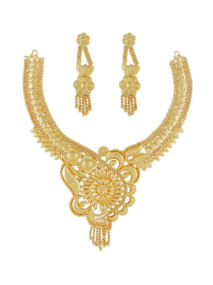 PreStyled Sets Yellow Chimes Yellow Chimes Ethnic One Gram Gold Designer Antique Golden Traditional Choker Necklace with Earrings Jewellery Set for Women Girls PreStyled Sets Yellow Chimes Yellow Chimes Ethnic One Gram Gold Designer Antique Golden Traditional Choker Necklace with Earrings Jewellery Set for Women Girls