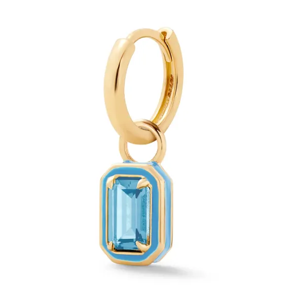 Rectangular Cocktail Huggie Blue Topaz Alison Lou Jewels Rings