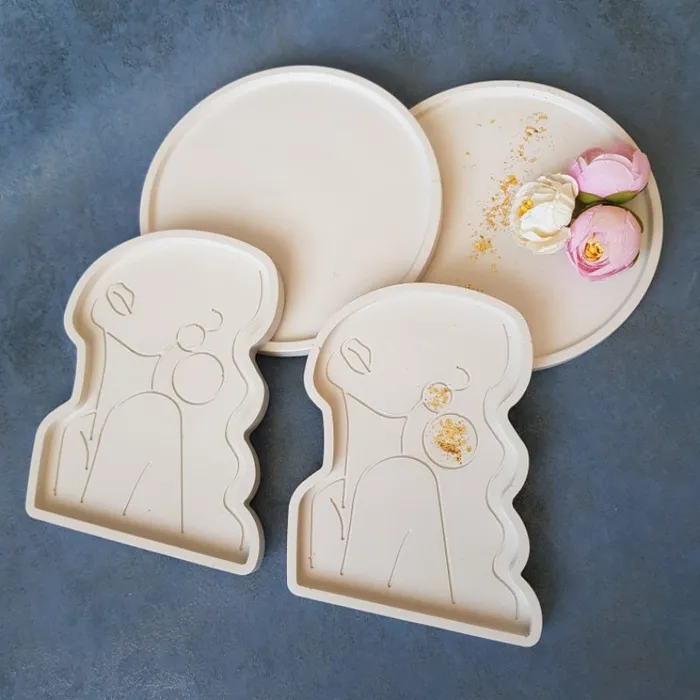 Resin Art Hub Girl Model Tray Silicone Mold Earrings