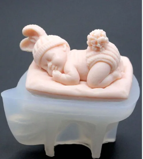 RESIN ART HUB Necklaces Sleeping Baby Shaped Candle Silicone Mold