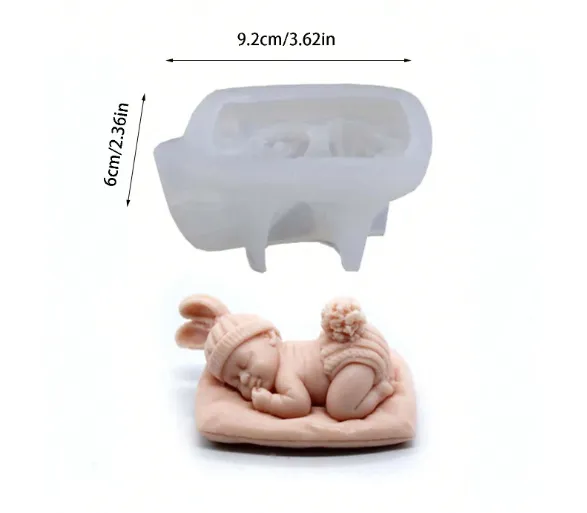 RESIN ART HUB Necklaces Sleeping Baby Shaped Candle Silicone Mold