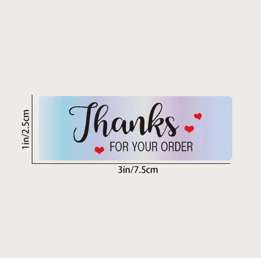 Resin Art Hub Necklaces Thank You Slogan Stickers for ECom Packs