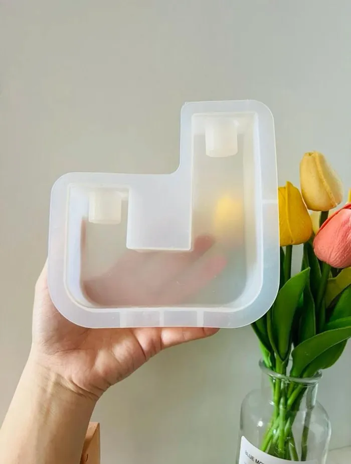 Resin Art Hub Necklaces U Block Silicone Candle Holder Mold