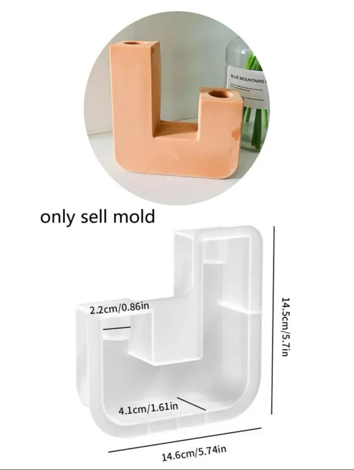 Resin Art Hub Necklaces U Block Silicone Candle Holder Mold