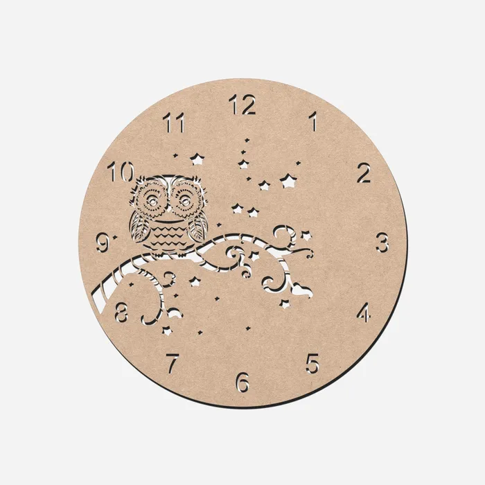 Resin Art Hub Rings Owl Clock MDF Wall Clock Base 50cmDia
