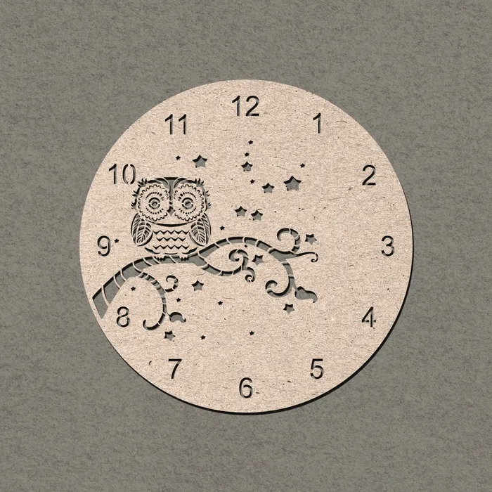 Resin Art Hub Rings Owl Clock MDF Wall Clock Base 50cmDia