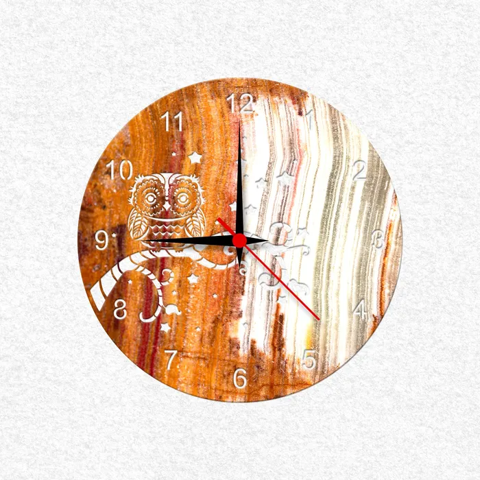 Resin Art Hub Rings Owl Clock MDF Wall Clock Base 50cmDia