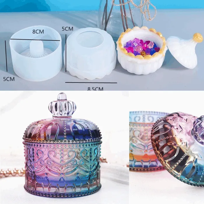 Resinarthub Earrings Container Storage Cup Silicone Mold