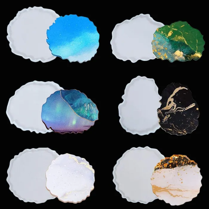 Resinarthub Earrings Irregular Coaster Silicone Mold