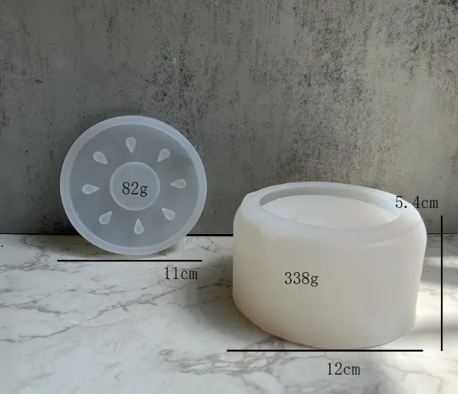 Resinarthub Rings Classic Round Storage Silicone Mold with Lid for Jesmonite Art