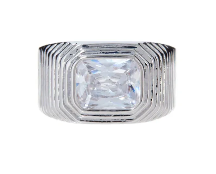 Ridged Pyramid Cigar Ring LUV AJ Rings