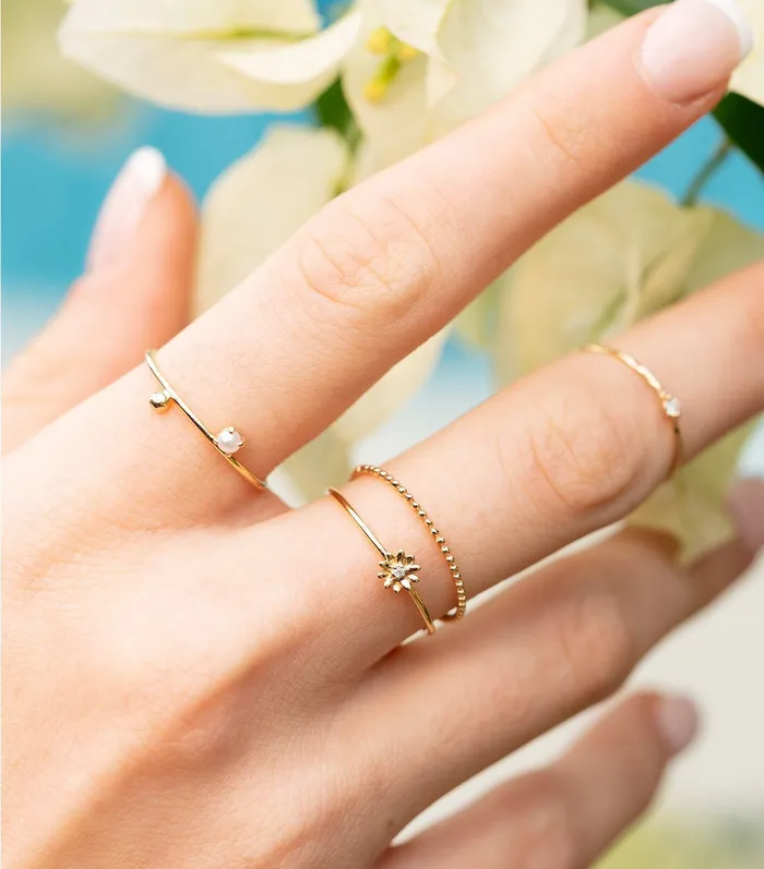 Rings AURELIE GI CONNIE Stacking Dots Band Rings AURELIE GI CONNIE Stacking Dots Band
