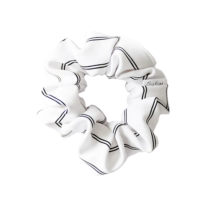 Rings Barbays Barbays White wBlack Stripes Scrunchie