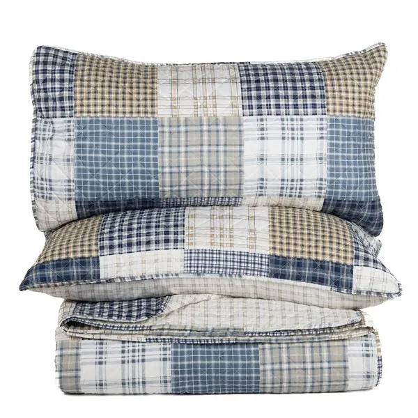 Rings Brunelli Lewis Plaid KING Quilt Set