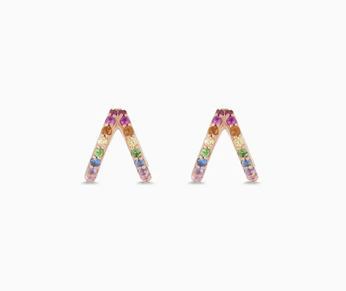 Rings Carbon Hyde Rainbow Split Huggies
