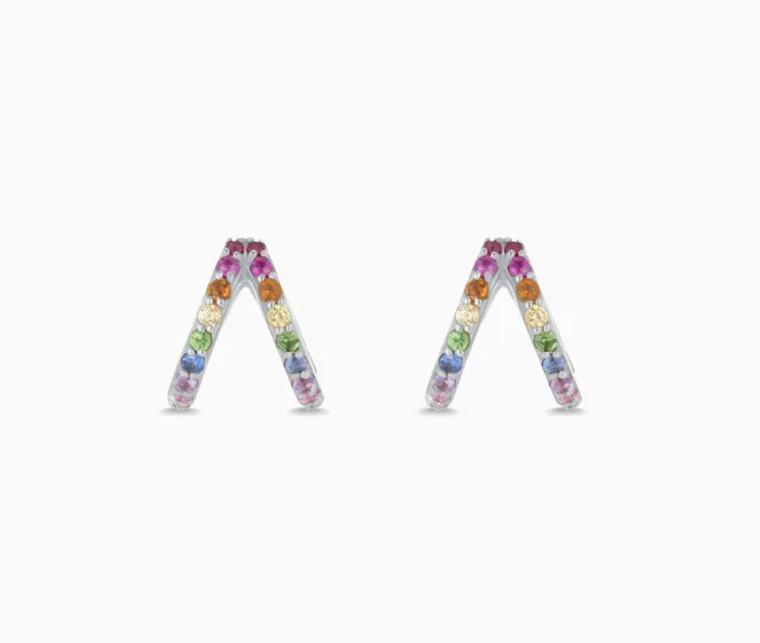 Rings Carbon Hyde Rainbow Split Huggies