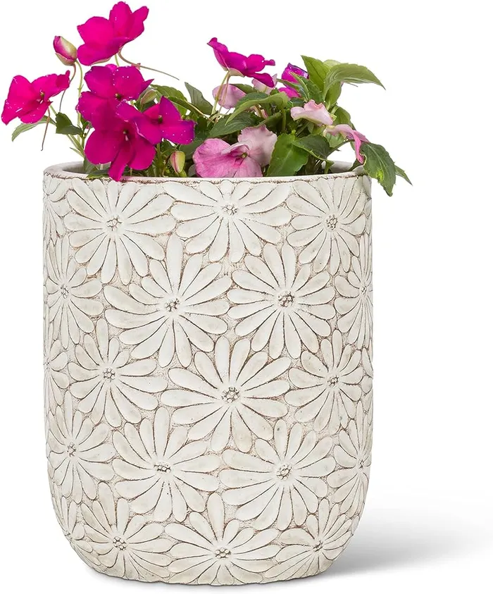 Rings Large Daisy Planter Pot 8 H Abbott