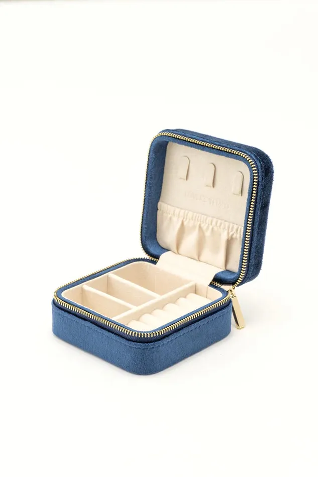 Rings Lovers Tempo Square Bon Voyage Jewelry Case Midnight Blue