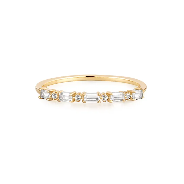 Rings LUNA Baguette and Round White Sapphire Band Ring AURELIE GI
