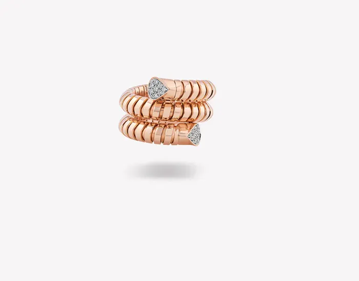 Rings Marina B Trisola Rose Gold Pav Diamond Ring