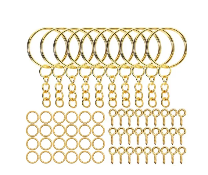Rings Resinarthub 110pcs of Keychain Ring Set for Resin Art