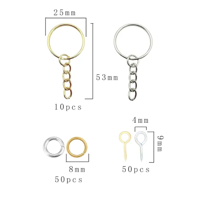 Rings Resinarthub 110pcs of Keychain Ring Set for Resin Art Rings Resinarthub 110pcs of Keychain Ring Set for Resin Art