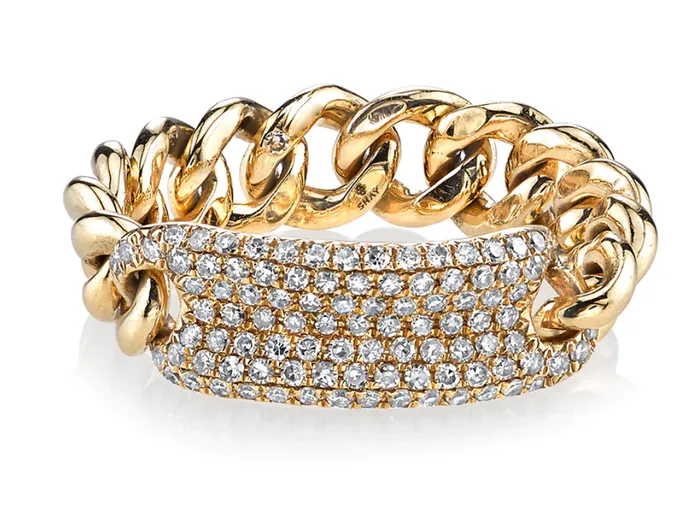 Rings Shay Fine Jewelry DIAMOND PAVE ID MINI LINK RING