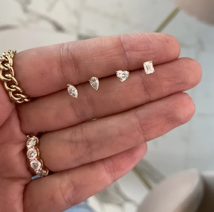 Rings Small Solitaire Diamond Studs Alev