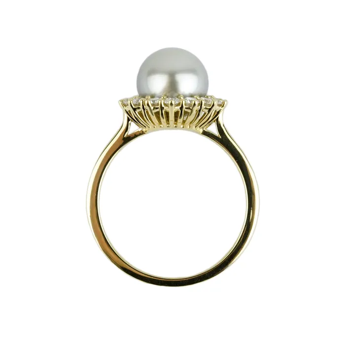 Rings Tahitian Pearl Diamond Soleil Ring Kamoka Pearl