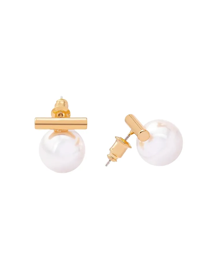Rings Yellow Chimes Elegant Pearl Jewellery Set Necklace Earrings 25cm Chain Gold Plated White Pearls