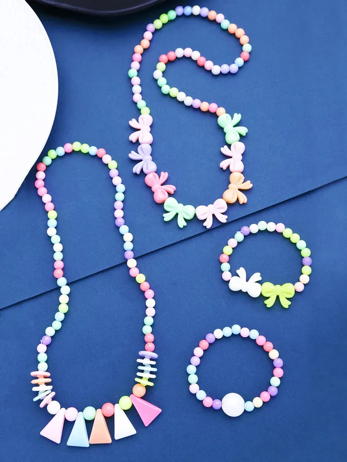 Rings Yellow Chimes Melbees by Yellow Chimes Jewellery Set for Girls Lovely Combo of 2 Pairs Colorful Resin Beads Pendant Bracelet Set Kids Jewellery Set for Girls
