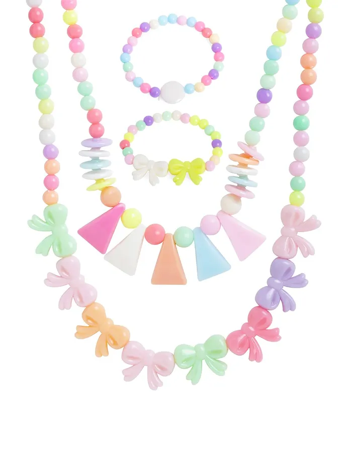 Rings Yellow Chimes Melbees by Yellow Chimes Jewellery Set for Girls Lovely Combo of 2 Pairs Colorful Resin Beads Pendant Bracelet Set Kids Jewellery Set for Girls