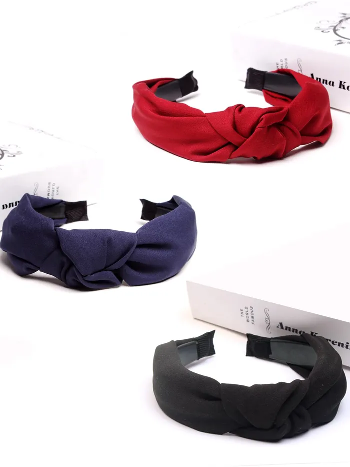 Rings Yellow Chimes Pack of 3 Multicolor Fabric Knot Hair Bands 12cm Diameter Soft Durable For Women Girls