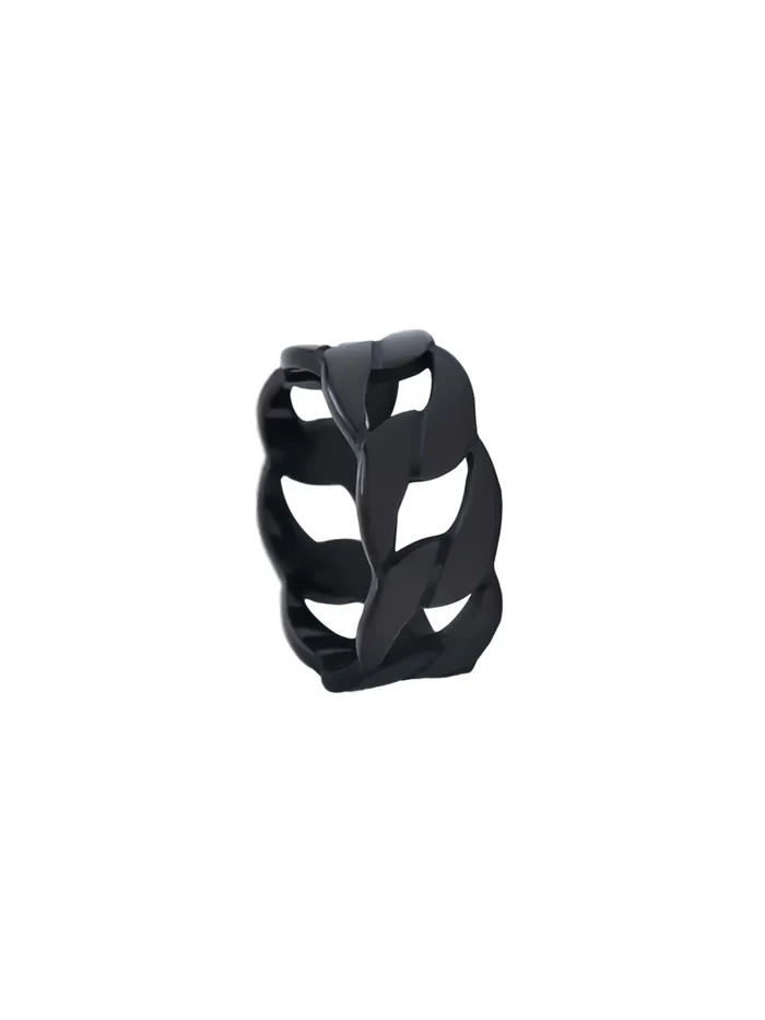 Rings Yellow Chimes Rings For Men and Boys Fashion Stainless Steel Band Ring Mens Black Link Chain Band Style Finger Ring for Boys Urban Charm Ideal Gift For Men and Boys Yellow Chimes