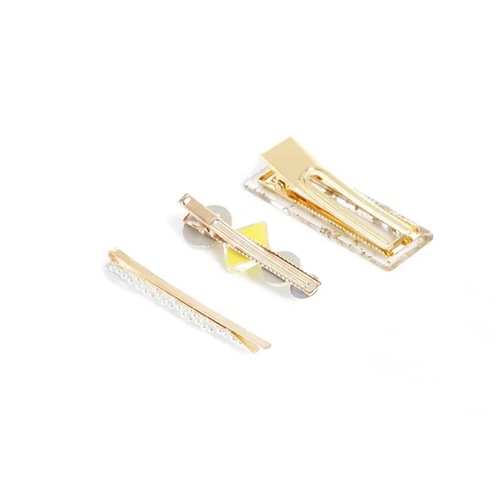 Rings Yellow Chimes Yellow Chimes 3 pcs Acrylic Resin Pearl Bobby pins Fashion Hair Clips Hair Accessories for Women Girls Pack of 3 Multicolour Medium YCHACLWM124MC