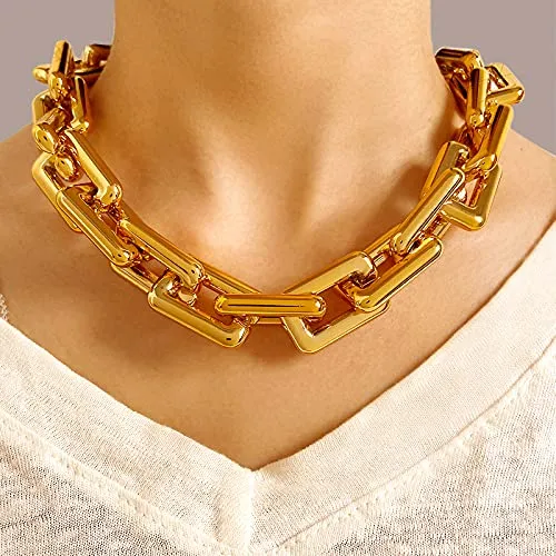 Rings Yellow Chimes Yellow Chimes Choker Necklace for Women Combo of 2 PCs Gold Plated Layered Thick Chain Heart Locket Choker Necklace for Women and Girls