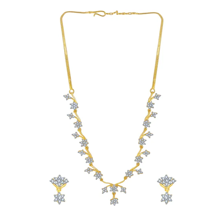 Rings Yellow Chimes Yellow Chimes Designer Sparkling American Diamond Gold Plated Necklace Jewellery Set with Earrings Necklace Set for Women and Girls Rings Yellow Chimes Yellow Chimes Designer Sparkling American Diamond Gold Plated Necklace Jewellery Set with Earrings Necklace Set for Women and Girls