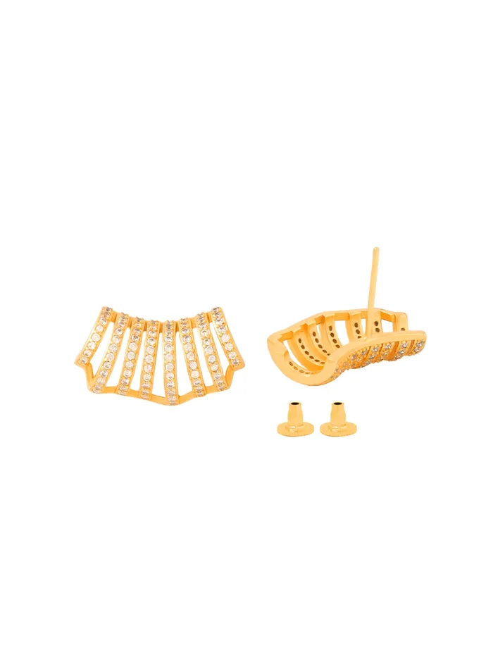 Rings Yellow Chimes Yellow Chimes Earrings for Women and Girls Studs for Girls Gold Toned Crystal Layered Stud Earrings Birthday Gift for girls and women Anniversary Gift for Wife