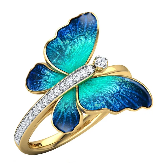 Rings Yellow Chimes Yellow Chimes Rings for Women Elegant Gold Plated Blue Butterfly Rings for Women and Girls Ring Design 1 Rings Yellow Chimes Yellow Chimes Rings for Women Elegant Gold Plated Blue Butterfly Rings for Women and Girls Ring Design 1