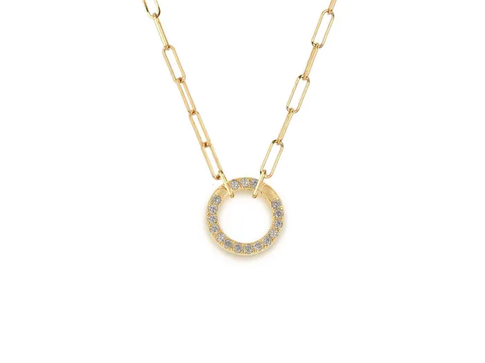 Round diamond charm clip Rachel Reid Charm Necklaces