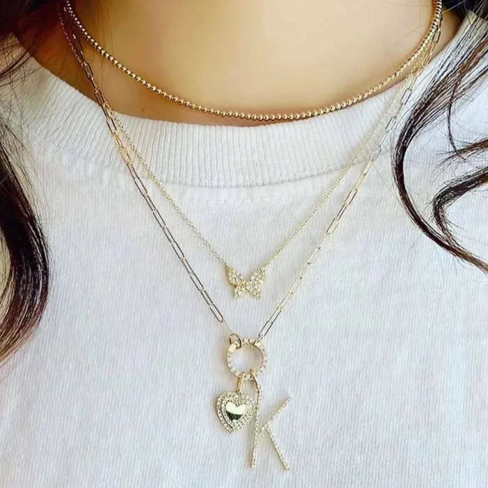 Round diamond charm clip Rachel Reid Charm Necklaces Round diamond charm clip Rachel Reid Charm Necklaces
