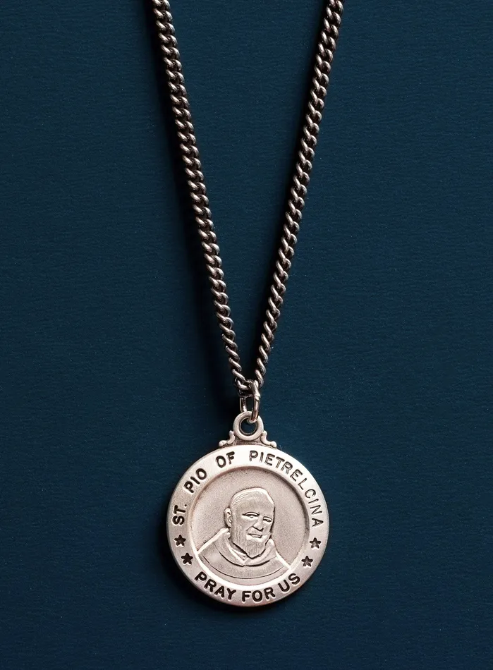 Saint Pio of Pietrelcina Padre Pio Mens Sterling Silver Necklace WE ARE ALL SMITH Mens Jewelry Clothing Necklaces Saint Pio of Pietrelcina Padre Pio Mens Sterling Silver Necklace WE ARE ALL SMITH Mens Jewelry Clothing Necklaces
