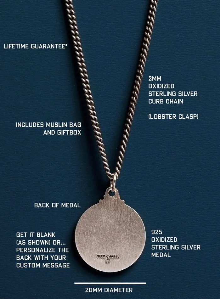 Saint Pio of Pietrelcina Padre Pio Mens Sterling Silver Necklace WE ARE ALL SMITH Mens Jewelry Clothing Necklaces
