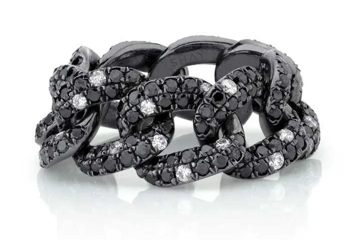 Shay Fine Jewelry BLACK DIAMOND TWINKLE ESSENTIAL LINK RING Rings